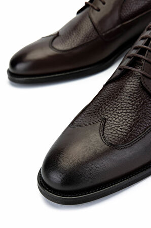 Tamer Tanca Erkek Hakiki Deri Kahverengi Klasik Ayakkabı 1097 514-1 ERK AYK SK24-25 KAHVE ANTIK