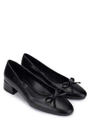 Tamer Tanca Kadın Hakiki Deri Siyah Analin Topuklu Ayakkabı 942 1500 BN AYK Y25 SIYAH ANL