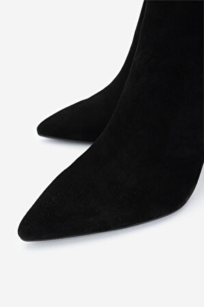 Valmenti Kadın Hakiki Deri Siyah Süet Topuklu Bot 820 395 BN BOT SK24-25 SIYAH SUET