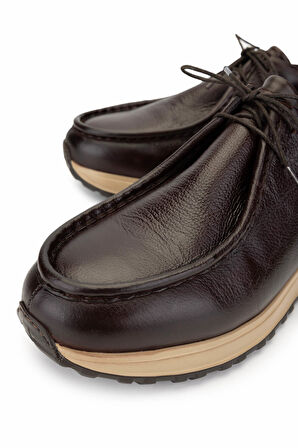 Tamer Tanca Erkek Hakiki Deri Koyu Kahve Casual Ayakkabı 537 3435 ERK AYK Y24 KOYU KAHVE