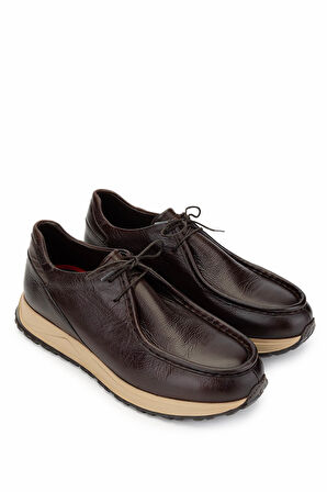 Tamer Tanca Erkek Hakiki Deri Koyu Kahve Casual Ayakkabı 537 3435 ERK AYK Y24 KOYU KAHVE