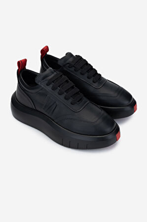 Valmenti Erkek Hakiki Deri Siyah Sneakers & Spor Ayakkabı 1103 19551 ERK AYK Y25 SIYAH