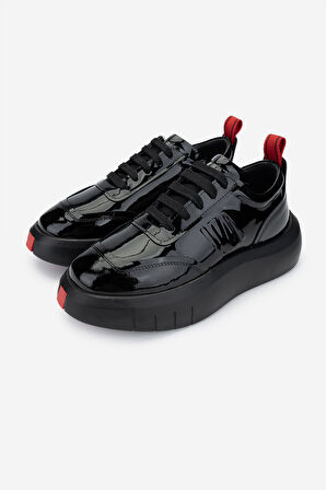 Valmenti Erkek Hakiki Deri Siyah Rugan Sneakers & Spor Ayakkabı 1103 19551 ERK AYK Y25 SIYAH RGN