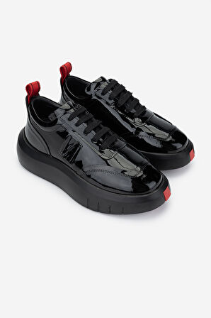 Valmenti Erkek Hakiki Deri Siyah Rugan Sneakers & Spor Ayakkabı 1103 19551 ERK AYK Y25 SIYAH RGN