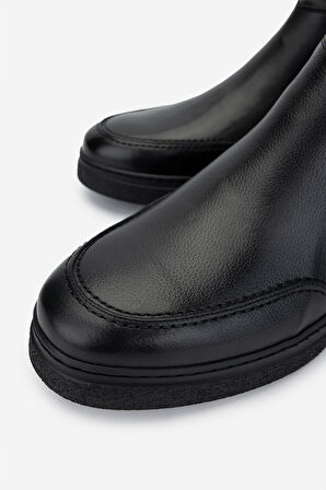 Valmenti Erkek Hakiki Deri Siyah Casual Bot 01 2076 ERK BOT SK24-25 SIYAH