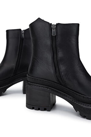 Tamer Tanca Kadın Hakiki Deri Siyah Casual Bot 945 4323 BN BOT SK24-25 SIYAH