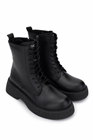 Tamer Tanca Kadın Hakiki Deri Siyah Deri Casual Bot 945 4322 BN BOT SK24-25 SIYAH DR