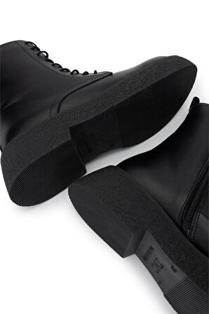 Tamer Tanca Kadın Hakiki Deri Siyah Deri Casual Bot 945 4322 BN BOT SK24-25 SIYAH DR