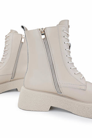 Tamer Tanca Kadın Hakiki Deri Bej Casual Bot 945 4322 BN BOT SK24-25 BEJ DR