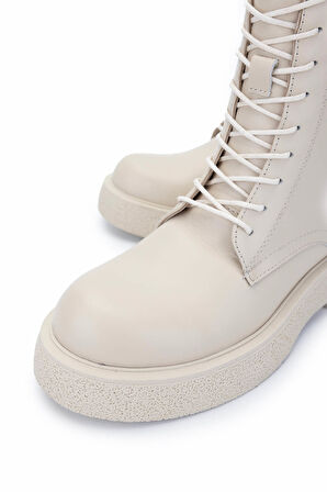 Tamer Tanca Kadın Hakiki Deri Bej Casual Bot 945 4322 BN BOT SK24-25 BEJ DR