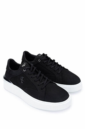 Tamer Tanca Erkek Hakiki Deri Siyah Nubuk Sneakers & Spor Ayakkabı 352 22292 ERK AYK Y25 SIYAH NBK