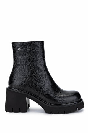 Tamer Tanca Kadın Hakiki Deri Siyah Floter Casual Bot 33 52000 BN BOT SK24-25 SIYAH FLTR