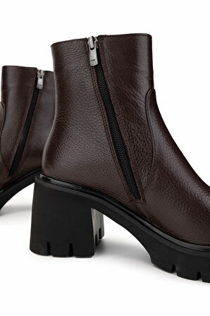 Tamer Tanca Kadın Hakiki Deri Kahverengi Casual Bot 33 52000 BN BOT SK24-25 KAHVE FLTR