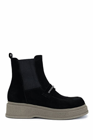 Tamer Tanca Kadın Hakiki Deri Siyah Süet Casual Bot 231 1291 BN BOT SK24-25 SIYAH SUET
