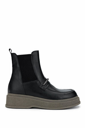 Tamer Tanca Kadın Hakiki Deri Siyah Deri Casual Bot 231 1291 BN BOT SK24-25 SIYAH DR