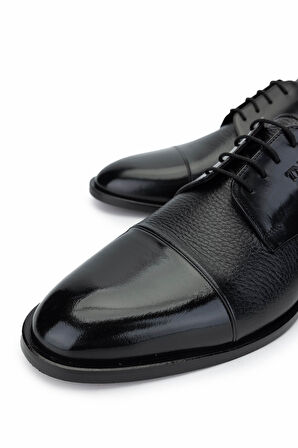 Tamer Tanca Erkek Hakiki Deri Siyah Klasik Ayakkabı 1016 6203 ERK AYK Y25 SIYAH