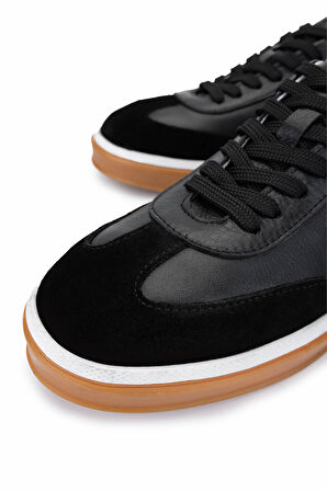 Tamer Tanca Erkek Hakiki Deri Siyah Sneakers & Spor Ayakkabı 978 300 ERK AYK Y25 SIYAH