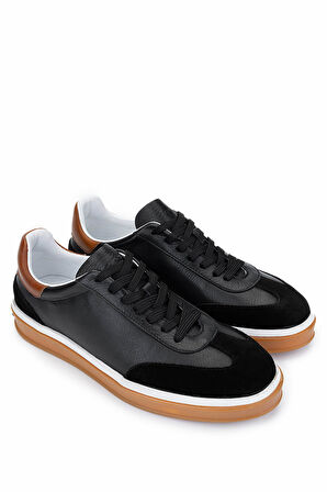 Tamer Tanca Erkek Hakiki Deri Siyah Sneakers & Spor Ayakkabı 978 300 ERK AYK Y25 SIYAH