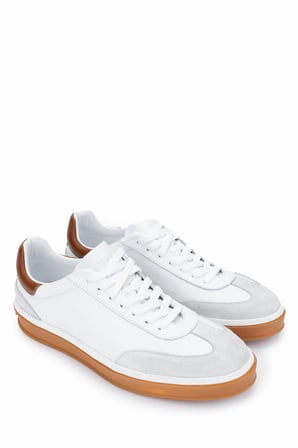 Tamer Tanca Erkek Hakiki Deri Beyaz Sneakers & Spor Ayakkabı 978 300 ERK AYK Y25 BEYAZ