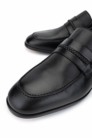 Tamer Tanca Erkek Hakiki Deri Siyah Deri Klasik Ayakkabı 214 040907 ERK AYK Y25 SIYAH DR