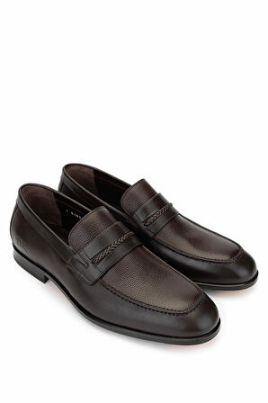 Tamer Tanca Erkek Hakiki Deri Kahverengi Klasik Ayakkabı 214 040907 ERK AYK Y25 KAHVE DR