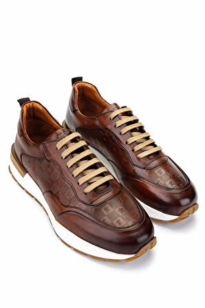 Tamer Tanca Erkek Hakiki Deri Taba Sneakers & Spor Ayakkabı 1093 1231 ERK AYK Y25 TABA