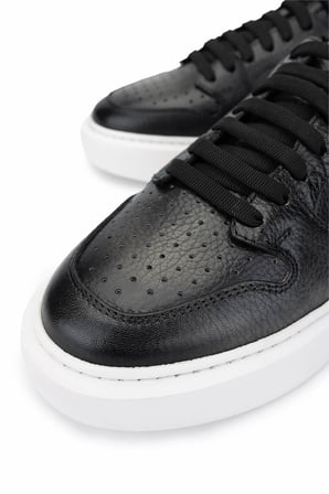 Tamer Tanca Erkek Hakiki Deri Siyah Sneakers & Spor Ayakkabı 1093 054 ERK AYK Y25 SIYAH ALK