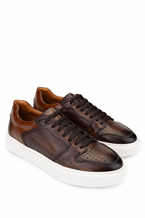 Tamer Tanca Erkek Hakiki Deri Taba Sneakers & Spor Ayakkabı 1093 054 ERK AYK Y25 TABA ALK