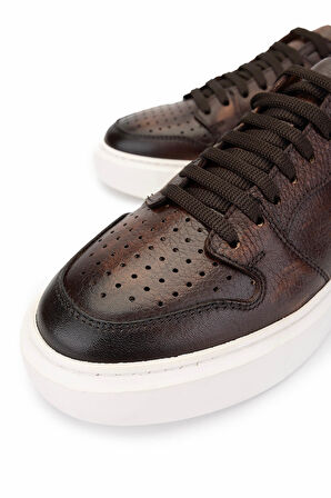 Tamer Tanca Erkek Hakiki Deri Taba Sneakers & Spor Ayakkabı 1093 054 ERK AYK Y25 TABA ALK