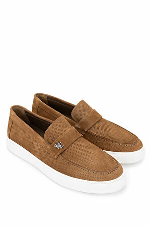 Tamer Tanca Erkek Hakiki Deri Taba Süet Loafer Ayakkabı 1100 B349-18 ERK AYK Y25 TABACCO SUET