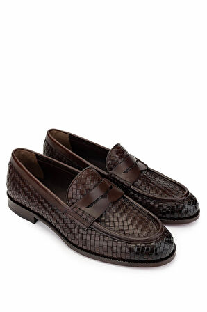 Tamer Tanca Erkek Hakiki Deri Kahverengi Loafer Ayakkabı 99 55713 ERK AYK Y25 KAHVE ORGU