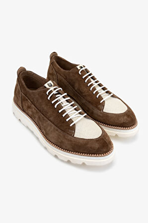 Valmenti Erkek Hakiki Deri Kahverengi Casual Ayakkabı 698 1186-1 ERK AYK Y25 SIGARO SUET