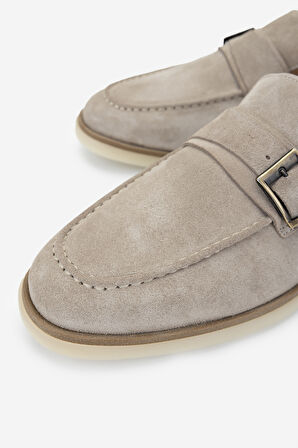 Valmenti Erkek Hakiki Deri Bej Süet Loafer Ayakkabı 698 1191-3 ERK AYK Y25 BEJ SUET