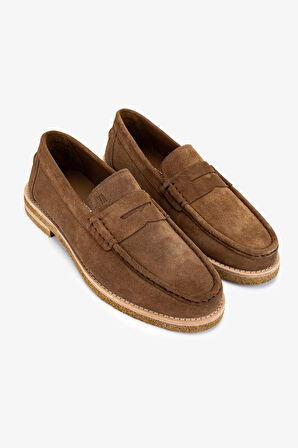 Valmenti Erkek Hakiki Deri Tütün Süet Loafer Ayakkabı 537 3668 ERK AYK Y25 TUTUN SUET