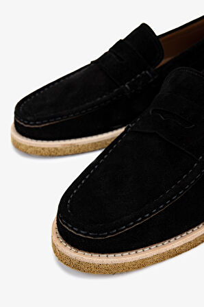 Valmenti Erkek Hakiki Deri Siyah Süet Loafer Ayakkabı 537 3668 ERK AYK Y25 SIYAH SUET