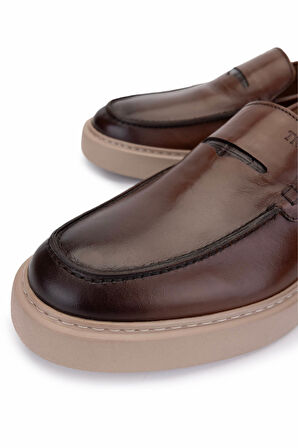 Tamer Tanca Erkek Hakiki Deri Fındık Loafer Ayakkabı 537 3663 ERK AYK Y25 FINDIK