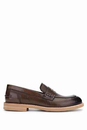 Tamer Tanca Erkek Hakiki Deri Ceviz Loafer Ayakkabı 537 3666 ERK AYK Y25 CEVIZ ALK