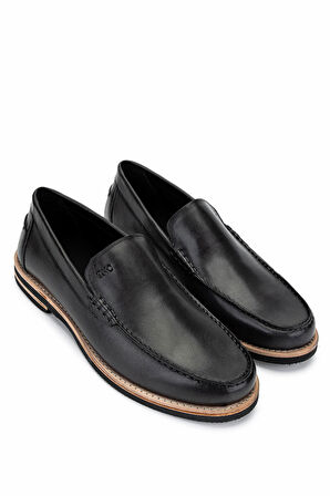 Tamer Tanca Erkek Hakiki Deri Siyah Loafer Ayakkabı 537 3667 ERK AYK Y25 SIYAH ALK