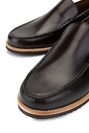 Tamer Tanca Erkek Hakiki Deri Kahverengi Loafer Ayakkabı 537 3667 ERK AYK Y25 KAHVE ALK