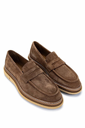 Tamer Tanca Erkek Hakiki Deri Tütün Süet Loafer Ayakkabı 537 3670 ERK AYK Y25 TUTUN SUET
