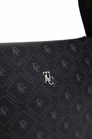 Tamer Tanca Kadın Vegan Siyah Desen Omuz Çanta 743 2323 BN CANTA SK24-25 SIYAH GFRJ