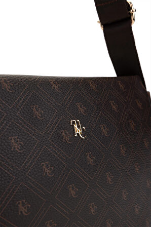 Tamer Tanca Kadın Vegan Kahverengi Desen Omuz Çanta 743 2323 BN CANTA SK24-25 KAHVE GFRJ