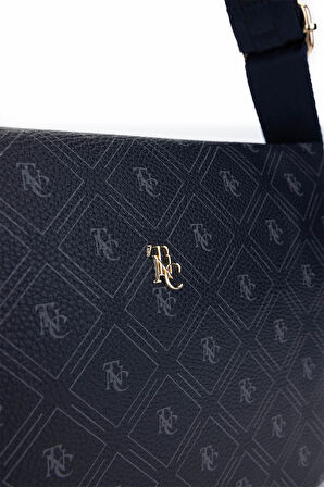 Tamer Tanca Kadın Vegan Lacivert Desen Omuz Çanta 743 2323 BN CANTA SK24-25 LACI GFRJ