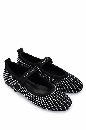 Tamer Tanca Kadın Hakiki Deri Siyah Süet Babet Ayakkabı 970 7988 BN AYK 25 SIYAH SUET