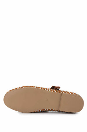 Tamer Tanca Kadın Hakiki Deri Taba Süet Babet Ayakkabı 970 7988 BN AYK 25 TABA SUET