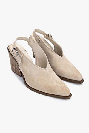 Valmenti Kadın Hakiki Deri Topuklu Ayakkabı 970 8040 BN AYK 25 A.BEJ SUET