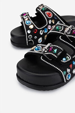 Valmenti Kadın Hakiki Deri Siyah Süet Düz Terlik 970 8182 BN TRLK 25 SIYAH SUET