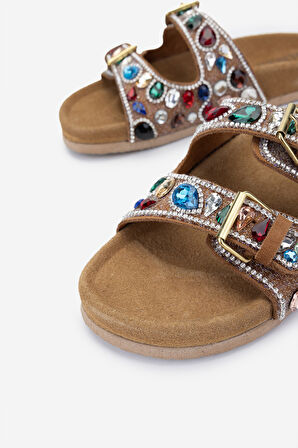 Valmenti Kadın Hakiki Deri Kahverengi Düz Terlik 970 8028 BN TRLK 25 KAHVE