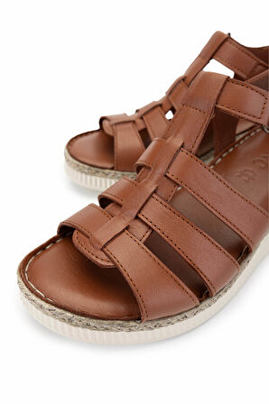 Tamer Tanca Kadın Hakiki Deri Taba Comfort Sandalet 1107 103 BN SNDLT Y25 K.TABA DR