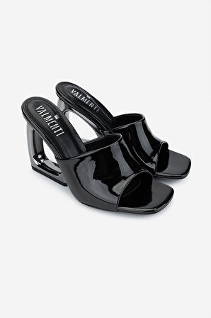 Valmenti Kadın Vegan Siyah Rugan Topuklu Terlik 891 454 BN TRLK Y25 SIYAH RGN